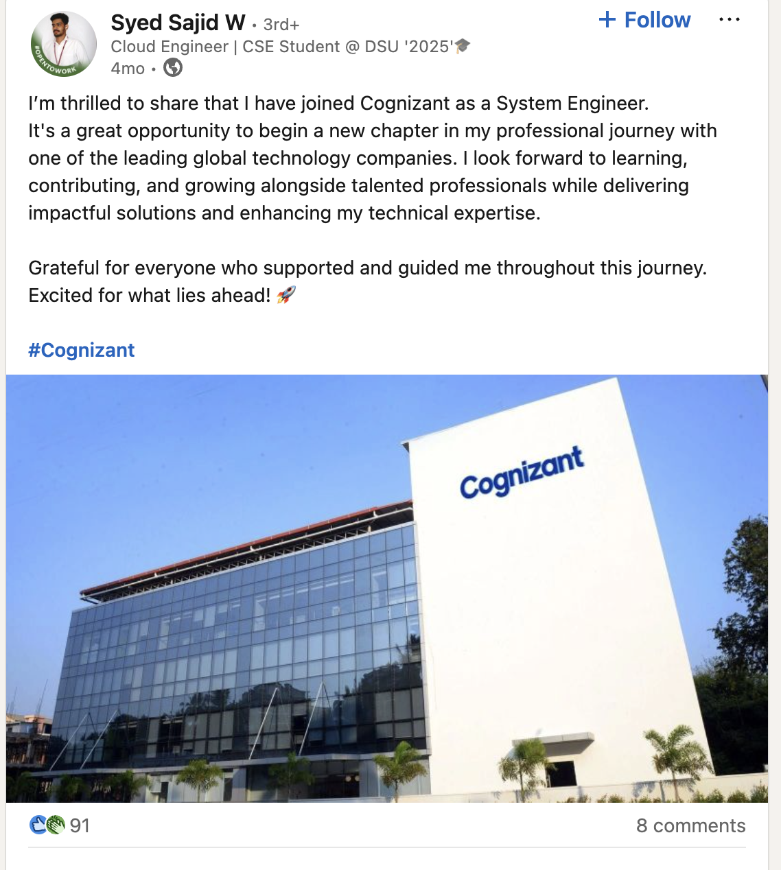 Syed Sajid LinkedIn Screenshot